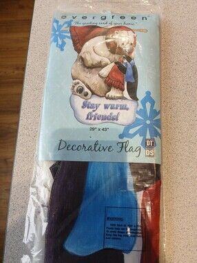Evergreen Decorative Flag Polar Bear Penguin 29" X 43" NEW
